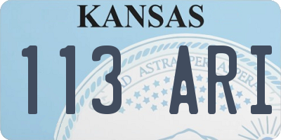 KS license plate 113ARI