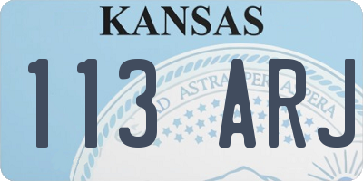 KS license plate 113ARJ