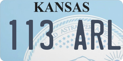 KS license plate 113ARL