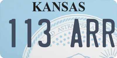 KS license plate 113ARR