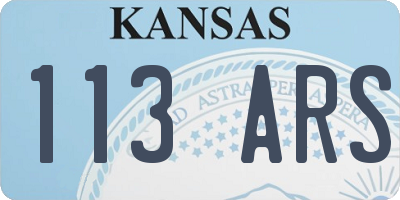 KS license plate 113ARS