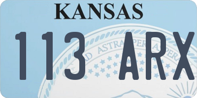KS license plate 113ARX