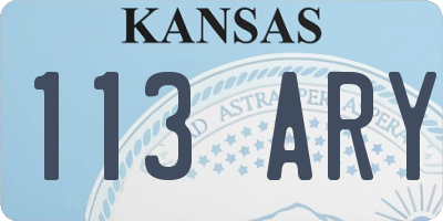 KS license plate 113ARY
