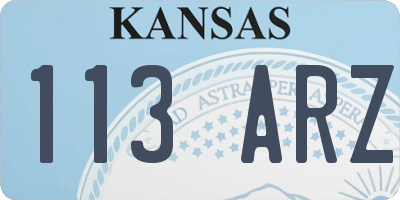 KS license plate 113ARZ