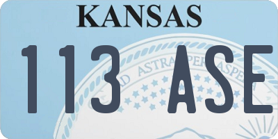 KS license plate 113ASE
