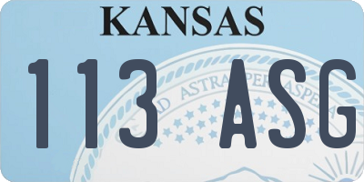 KS license plate 113ASG