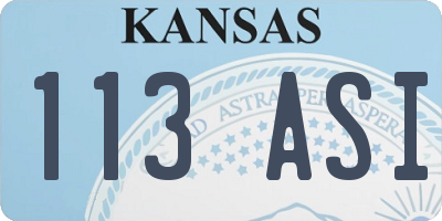 KS license plate 113ASI