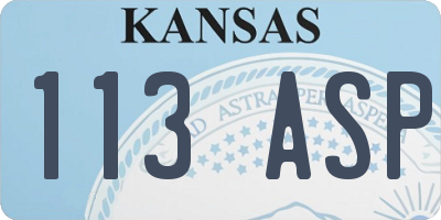 KS license plate 113ASP