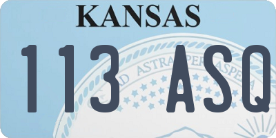 KS license plate 113ASQ