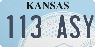 KS license plate 113ASY