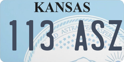 KS license plate 113ASZ