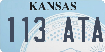 KS license plate 113ATA