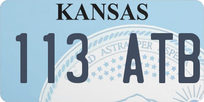 KS license plate 113ATB