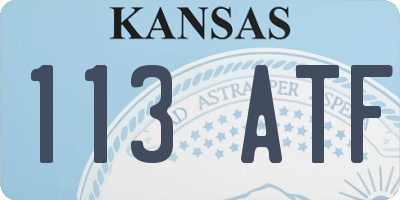 KS license plate 113ATF
