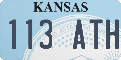 KS license plate 113ATH