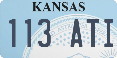 KS license plate 113ATI