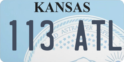 KS license plate 113ATL