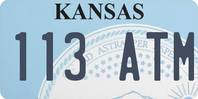 KS license plate 113ATM