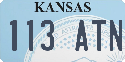 KS license plate 113ATN