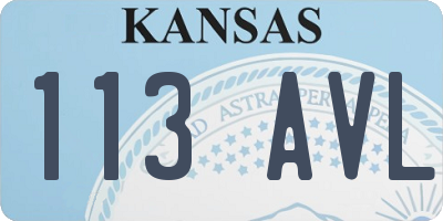 KS license plate 113AVL