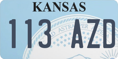 KS license plate 113AZD