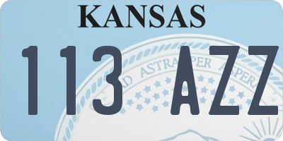 KS license plate 113AZZ
