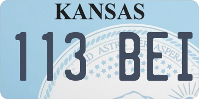 KS license plate 113BEI