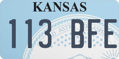 KS license plate 113BFE