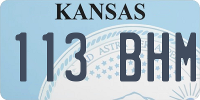 KS license plate 113BHM