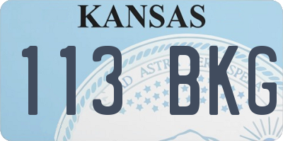 KS license plate 113BKG