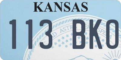KS license plate 113BKO