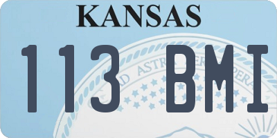 KS license plate 113BMI
