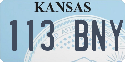 KS license plate 113BNY