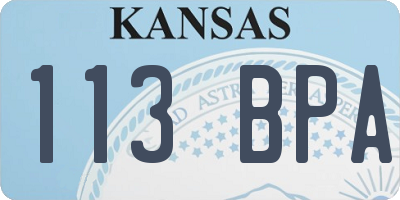 KS license plate 113BPA
