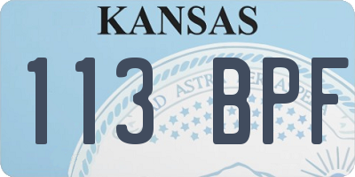 KS license plate 113BPF