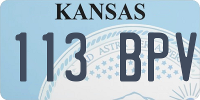 KS license plate 113BPV