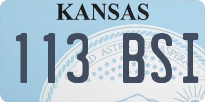 KS license plate 113BSI