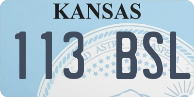 KS license plate 113BSL