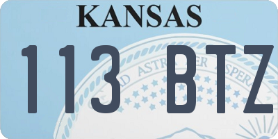 KS license plate 113BTZ