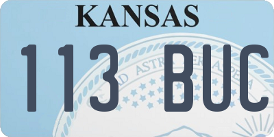 KS license plate 113BUC
