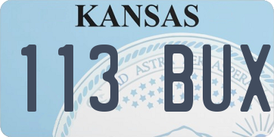 KS license plate 113BUX