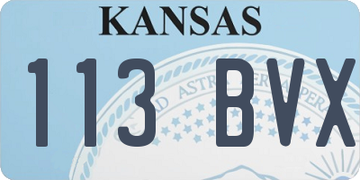 KS license plate 113BVX