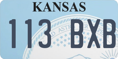 KS license plate 113BXB