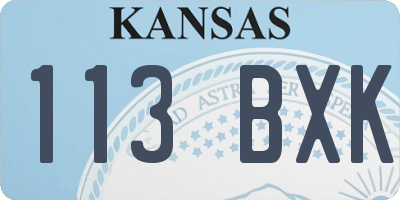 KS license plate 113BXK