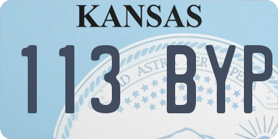 KS license plate 113BYP