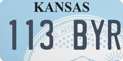 KS license plate 113BYR