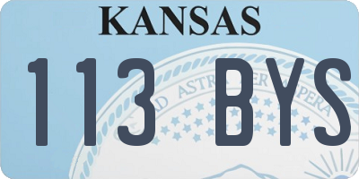 KS license plate 113BYS