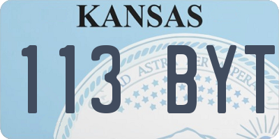 KS license plate 113BYT