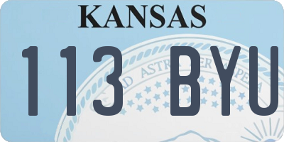 KS license plate 113BYU