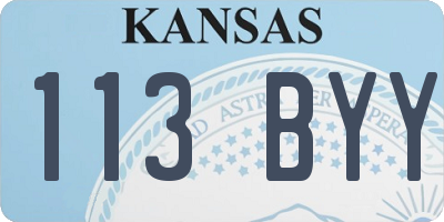 KS license plate 113BYY